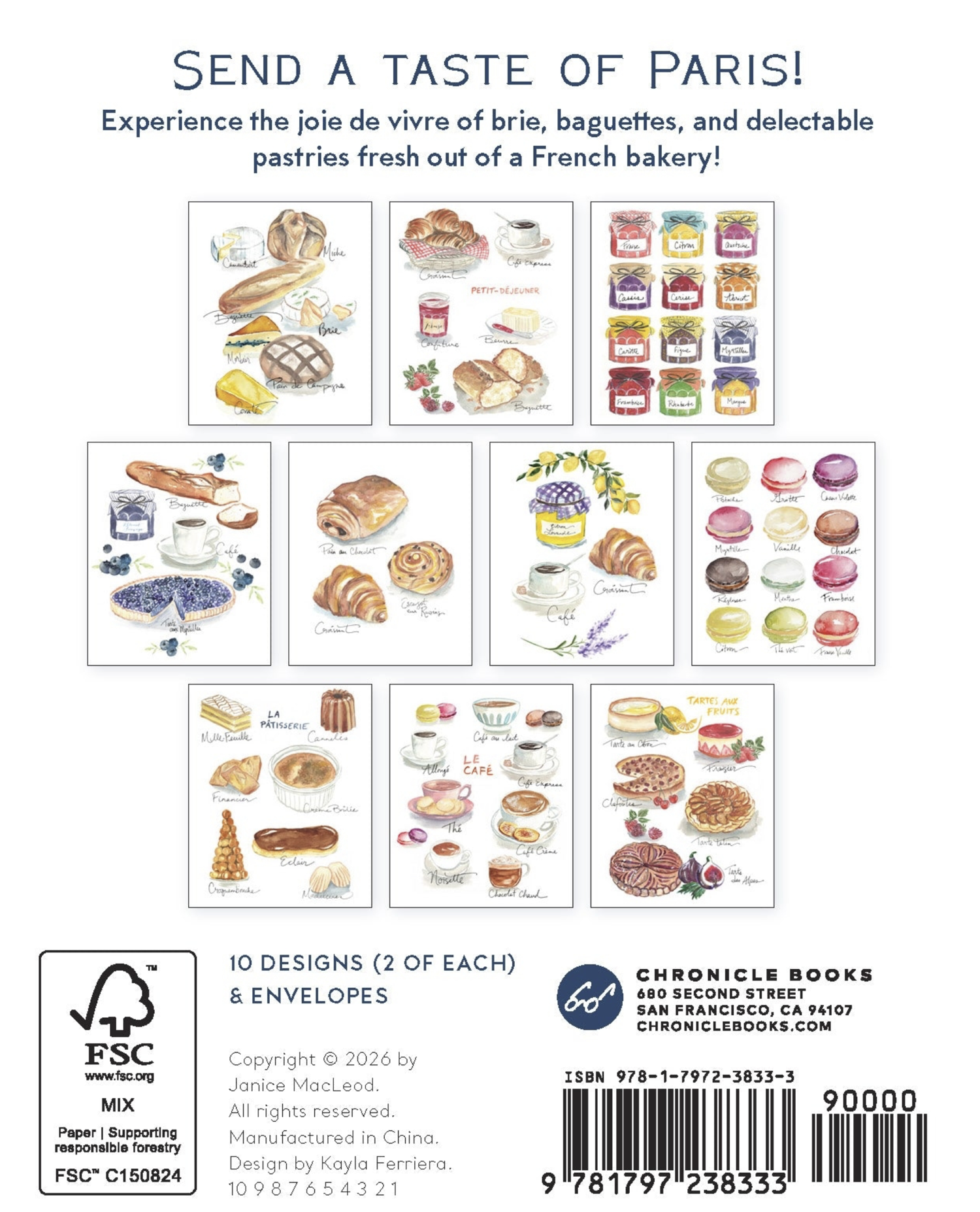 Brie and Baguettes Notecards 20 cards