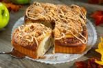 Caramel Apple Cinnamon Rolls for Fall on serving plate ready to eat