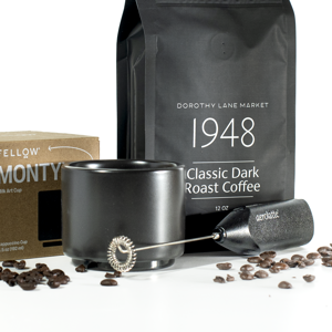 coffee lover's gift with cappuccino fellow monty milk art cup and aerolatte frother