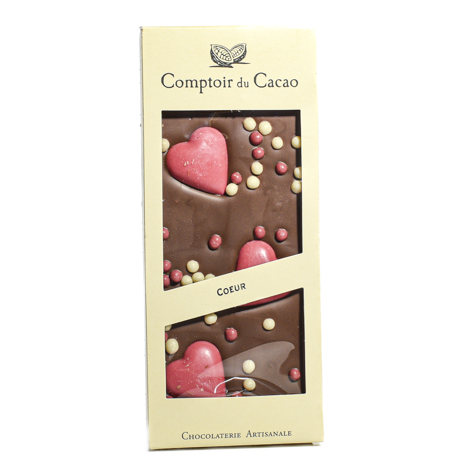 Comptoir du cacao milk chocolate bar with hearts