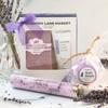 DLM Lavender Fields Day at the Spa Gift Box with soap, bath bomb, bath salts and lotion from local Ohio makers with clean ingredients