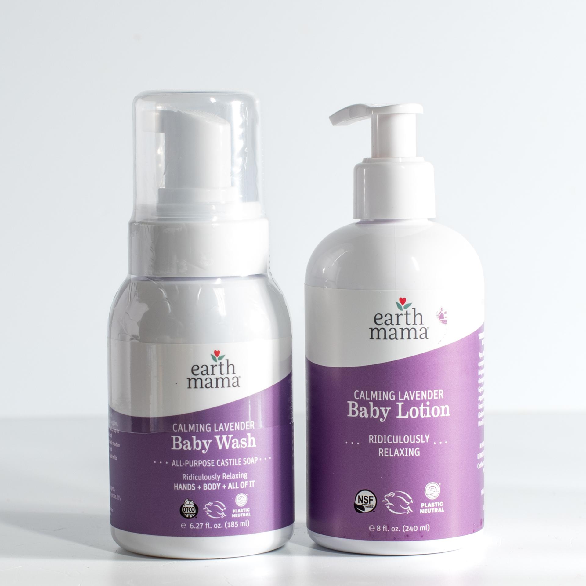 Earth Mama baby wash and baby lotion