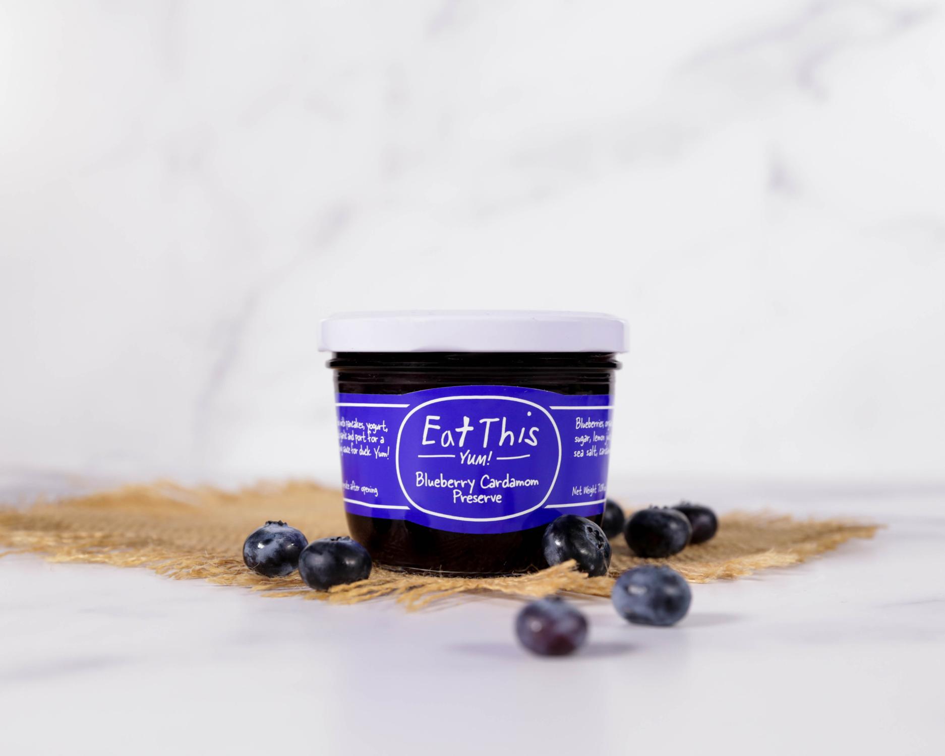 Eat this yum blueberry jam 