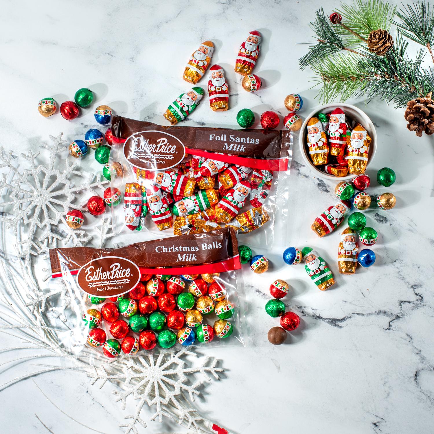 Esther Price Milk Chocolate Foiled Christmas Shapes