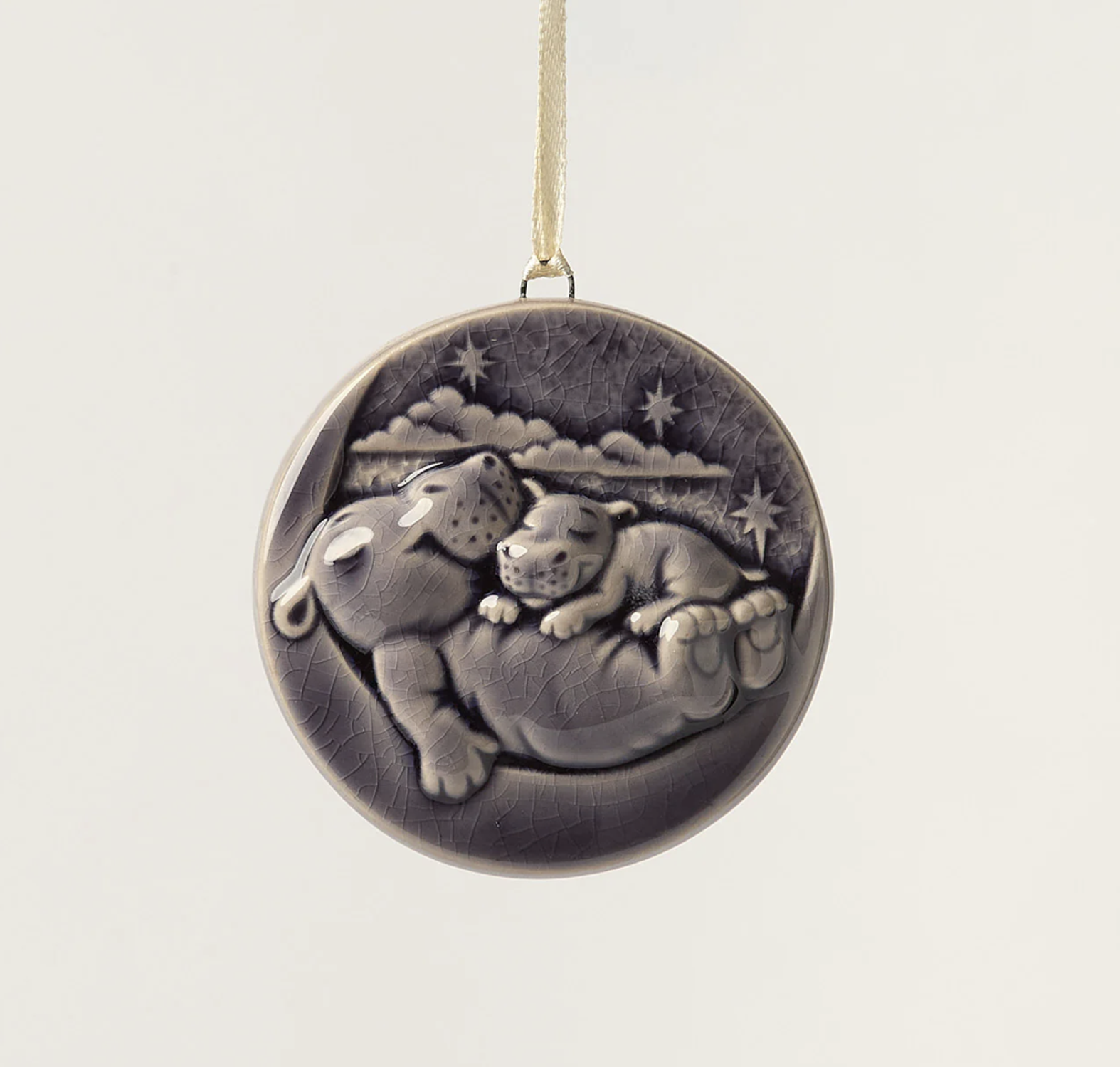 Happy Beginnings and Hippo Hugs Gift box featuring Fiona and Fritz ornament from Rookwood Pottery