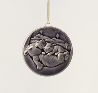 Fiona and fritz love you to the moon and back rookwood pottery ornamen