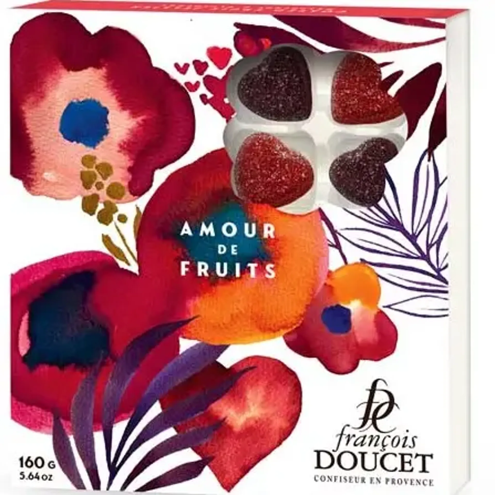 François Doucet Pâtes de Fruits raspberry and blueberry fruit hearts