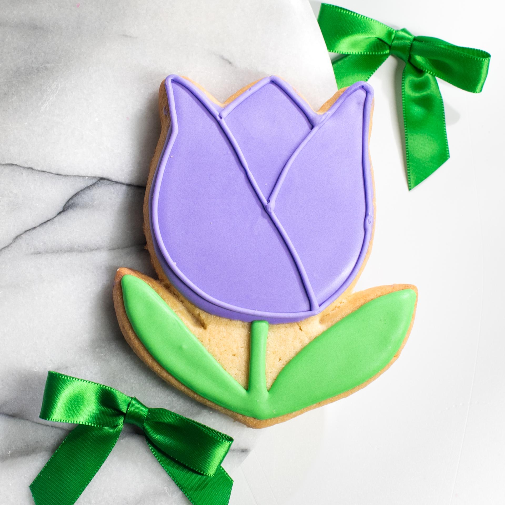 Frosted Babker Purple Tulip Sugar Cookie