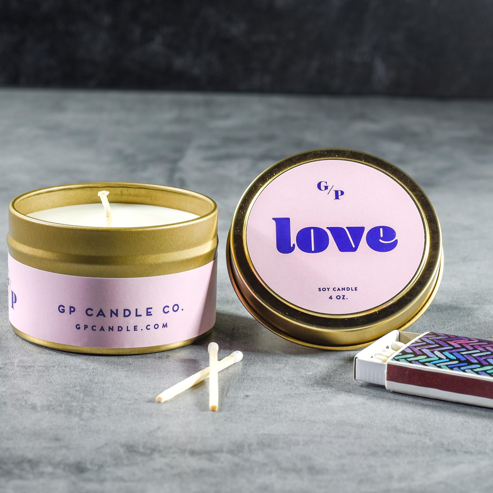 GP Candle Co. Love Just Because Candle Tin 4 oz
