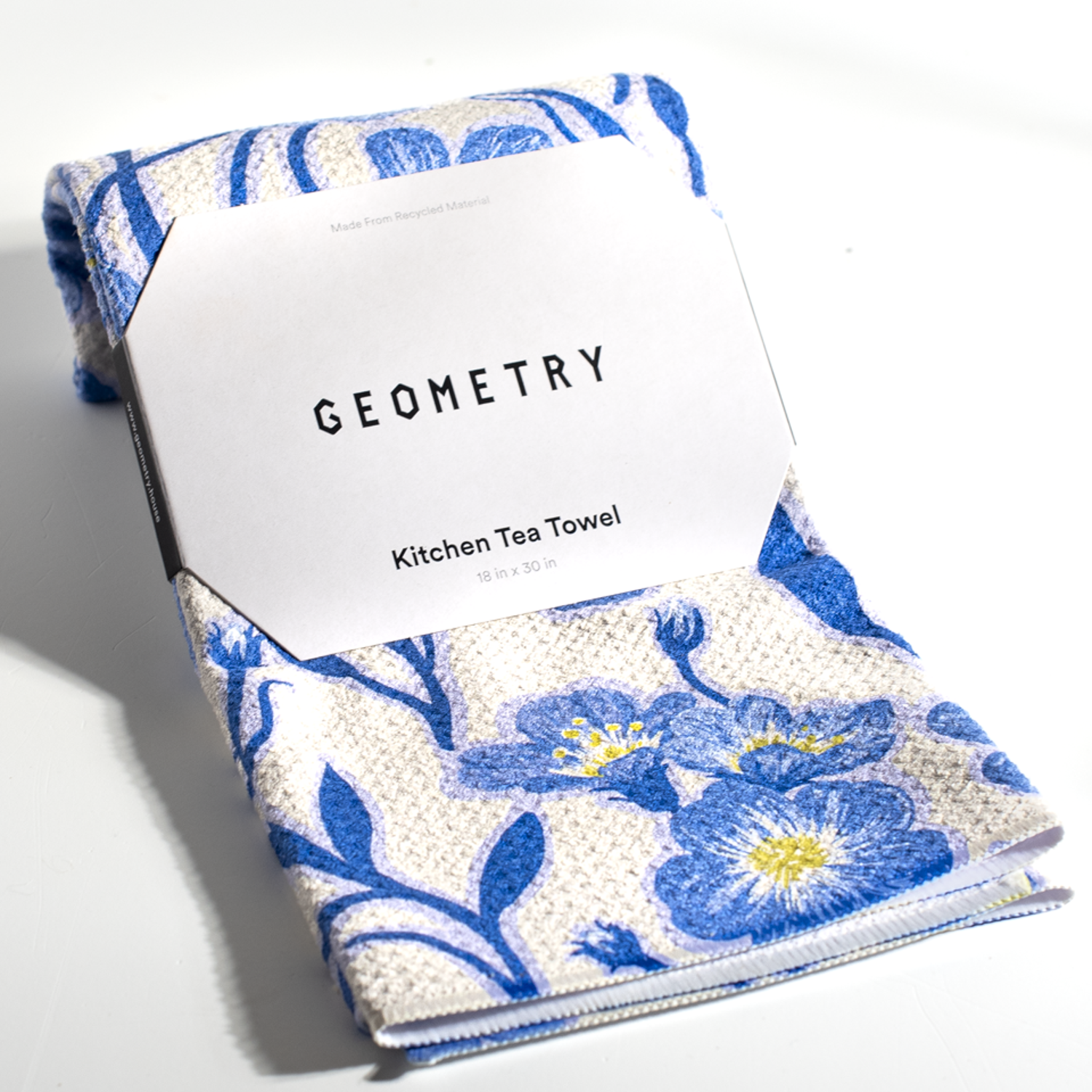 Geometry spring blooms tea dish towel