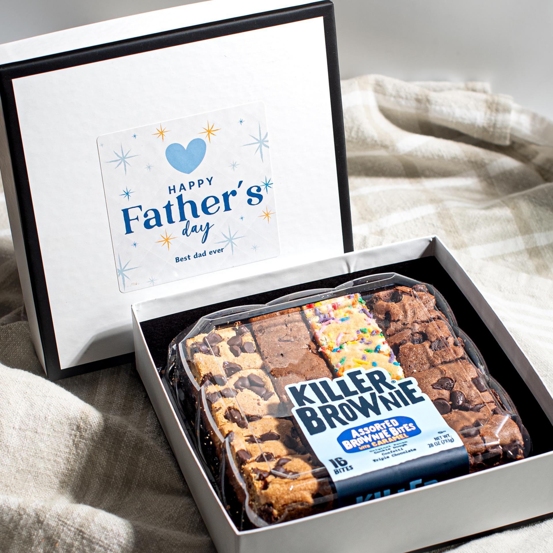 Happy Father's Day Gift box with 16-ct Killer Brownie Bites Tray