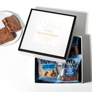 Happy Workiversary Gift Box with 4 killer brownies with caramel