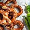 Soft Bavarian-style pretzel infused with roasted Hatch chiles from New Mexico