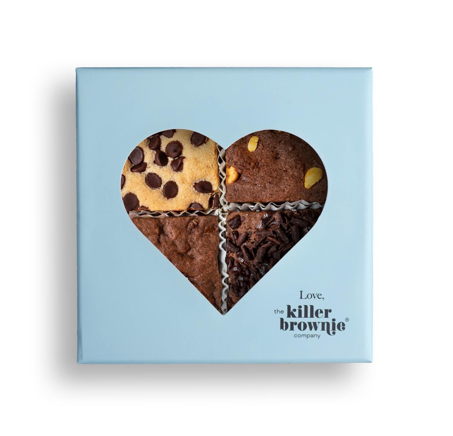 From the Heart Gift Box - Killer Brownie Best Sellers with Cookie Dough, Original, Peanut Butter and Salted Caramel