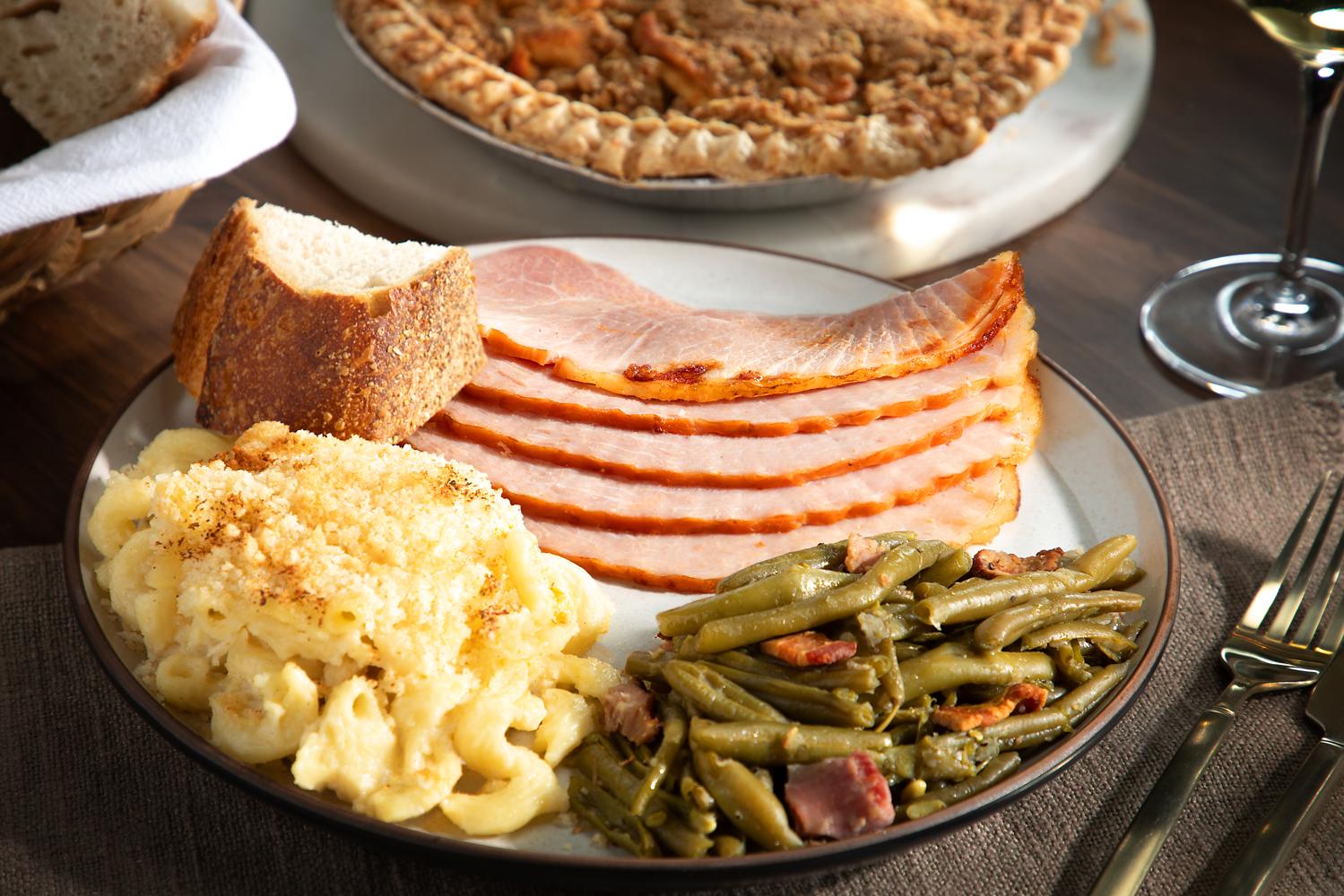 Heavenly Ham Full Dinner Kit Shipped nationwide with greenbeans and mac and cheese