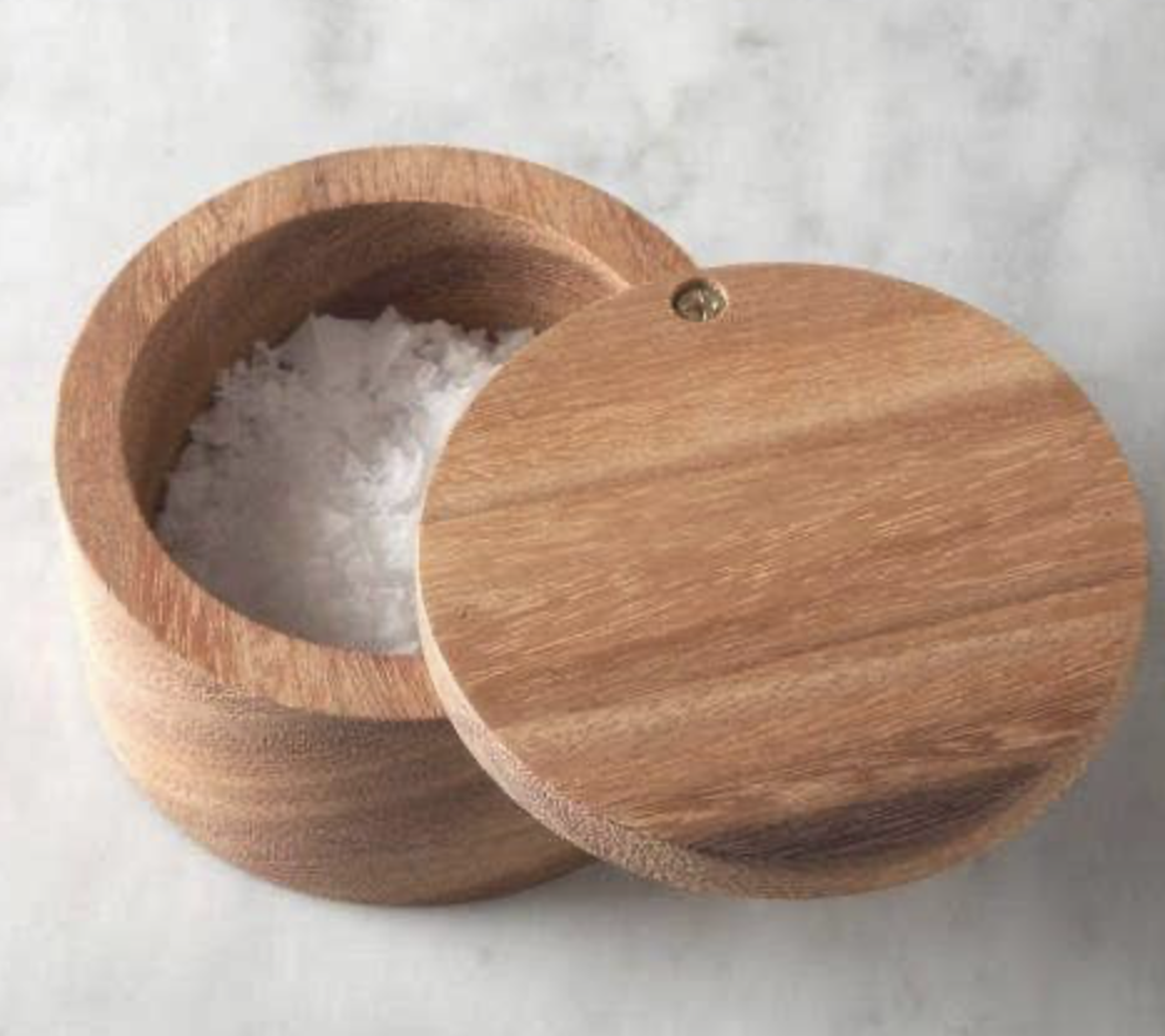 ironwood salt sellar made from acacia wood.