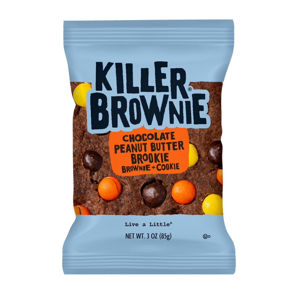 e Chocolate Peanut Butter Brookie with Reese's Pieces Candies