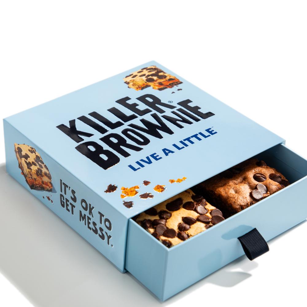 Killer Brownie Luxe Slider Box with Triple Chocolate Killer Brownie and Cookie Dough Killer Brownie