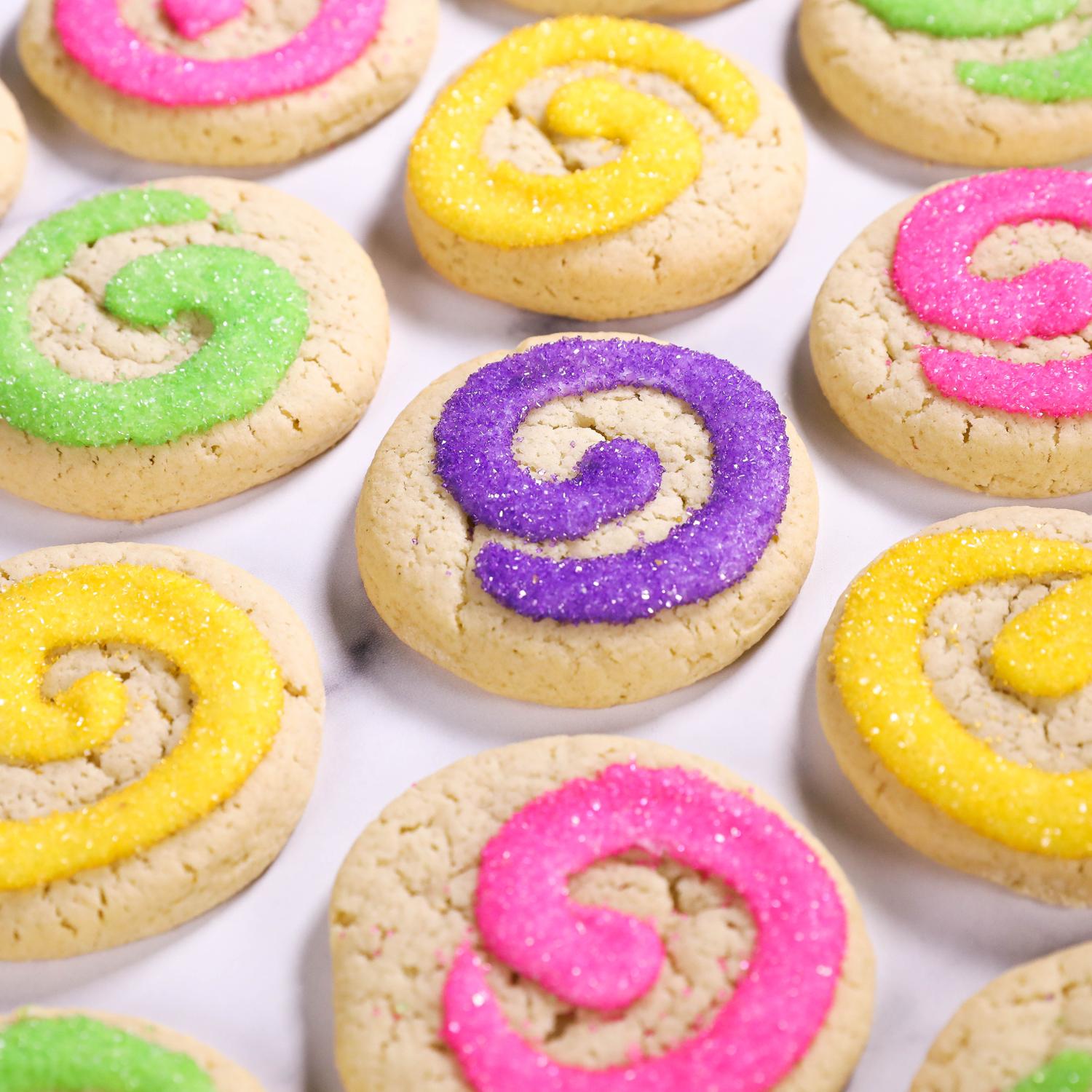 Box of Laura's Cookies Lalas sugar cookies with almond icing