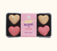 Le Chic Patissier Heart Macarons 6 Pack Vanilla and Raspberry