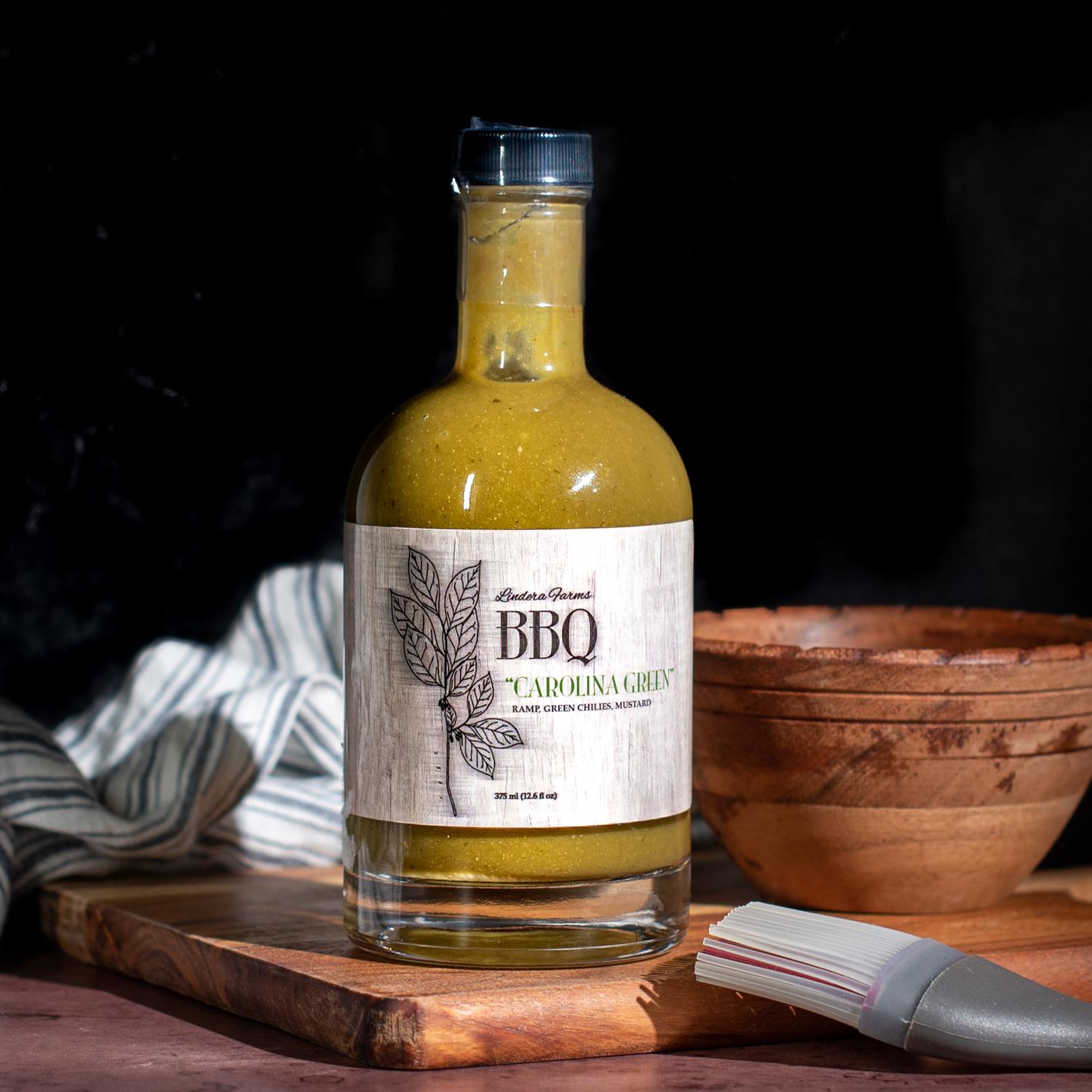 Lindera Farms Carolina Green Ramp, Green Chilies Mustard BBQ