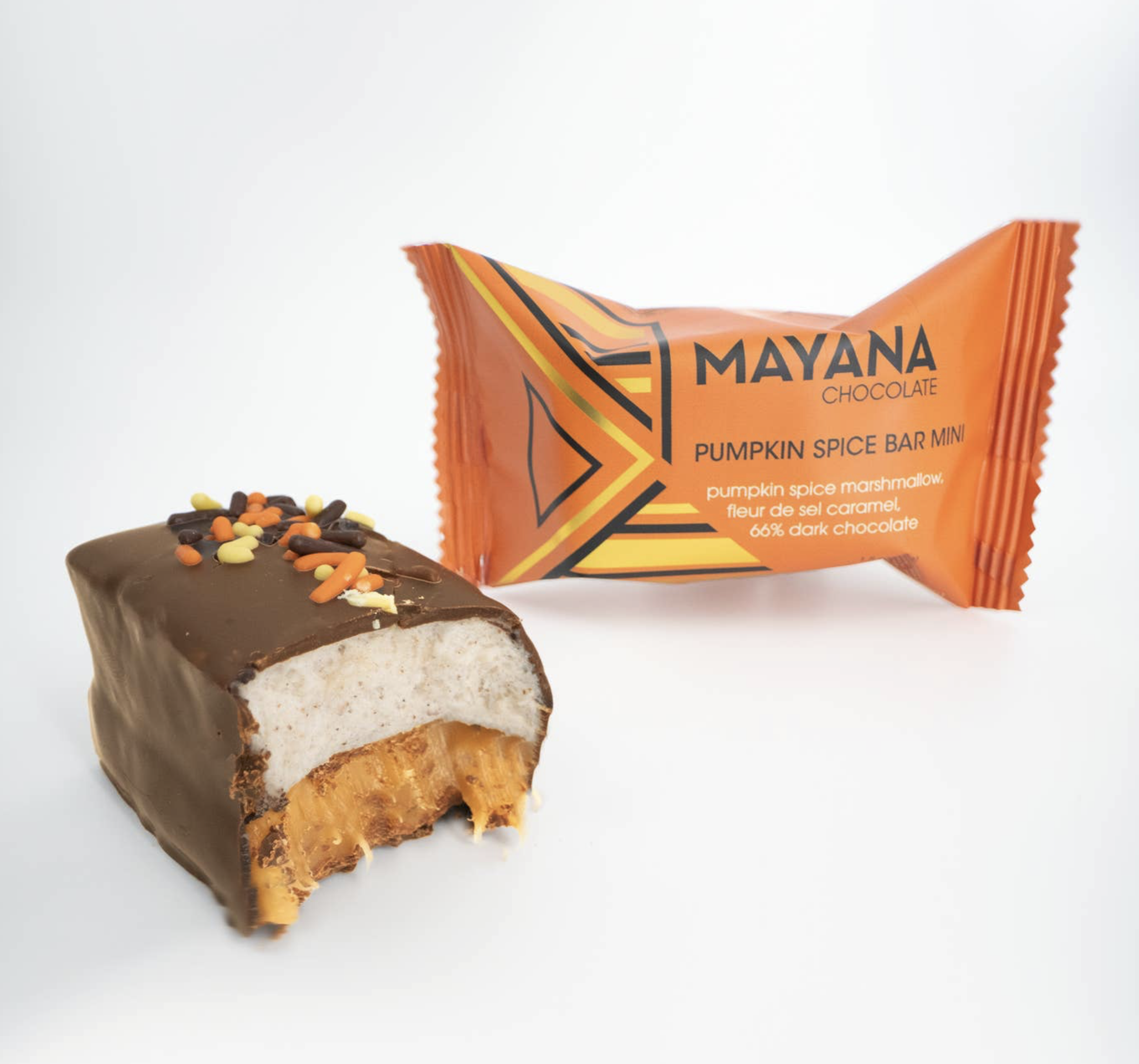 Mayana Chocolate Pumpkin Spice Bar Mini with marshmallow and pumpkin spices