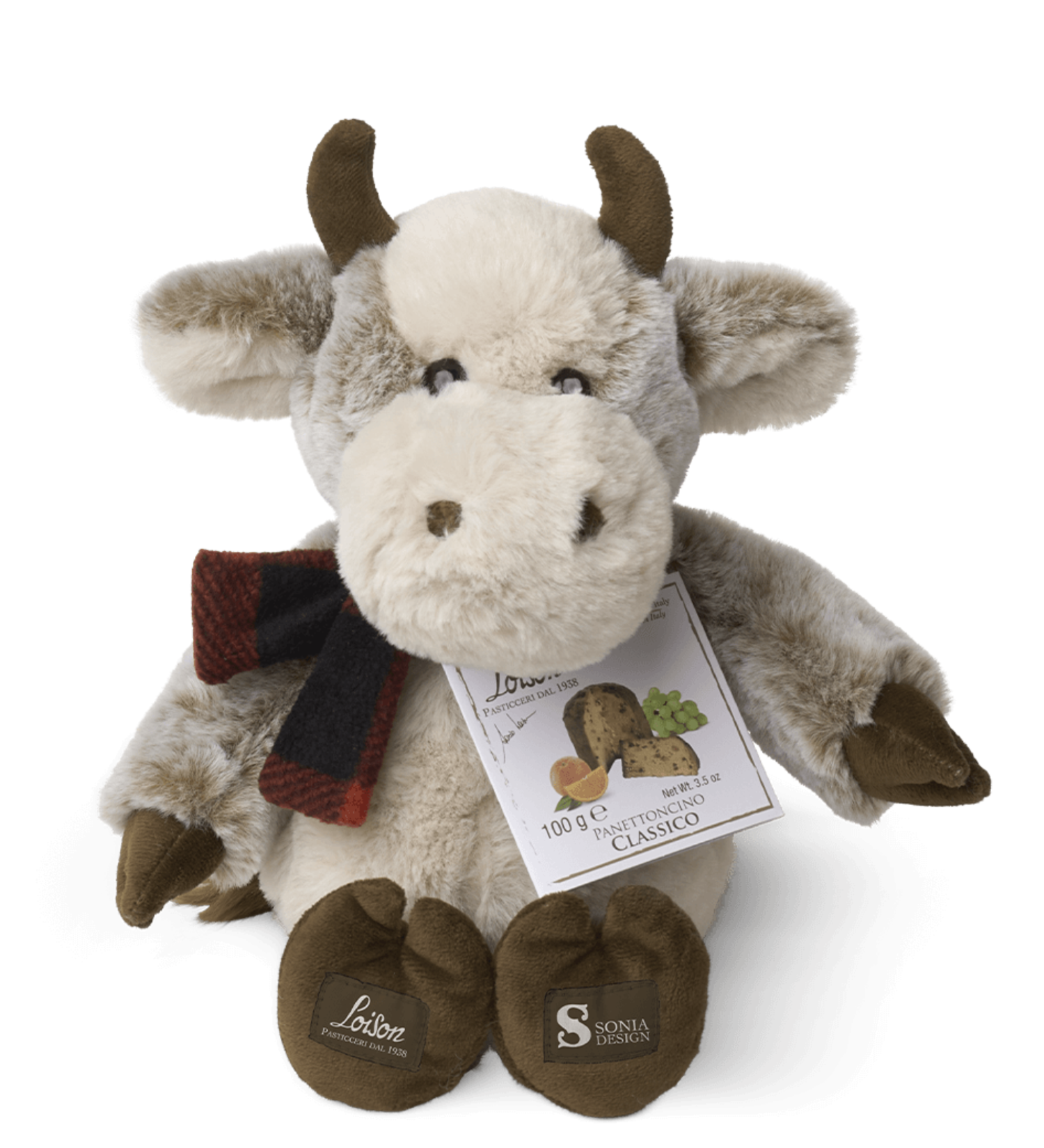panettoncino wiht classico panettone 100g plush toy Loison