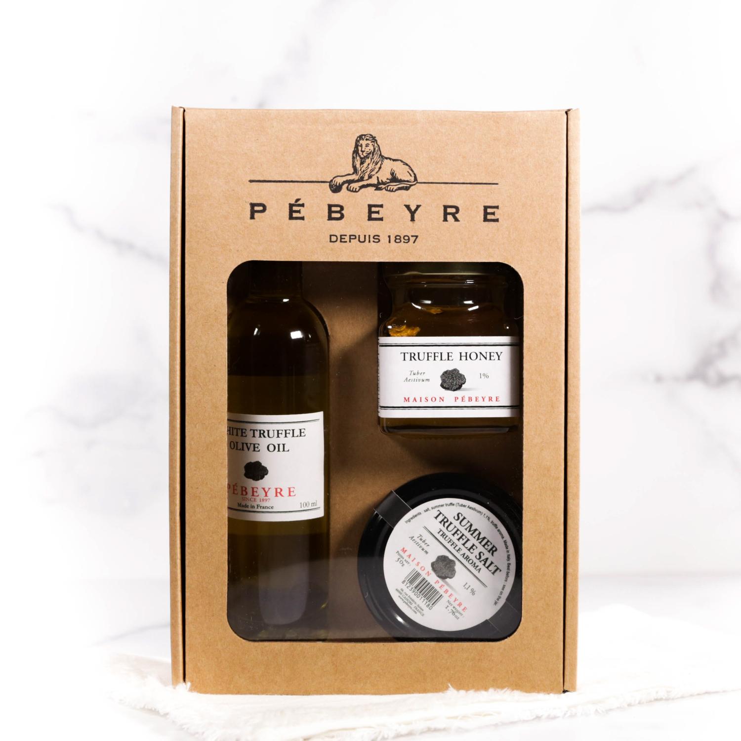 Maison Pebeyre Truffle Trio Gift Set with Truffle oil, truffle honey and truffle salt