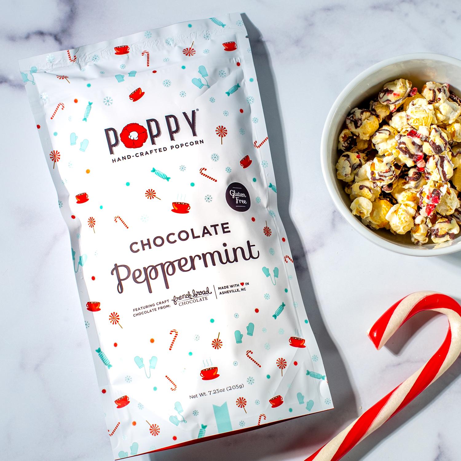 Poppy Chocolate Peppermint Popcorn