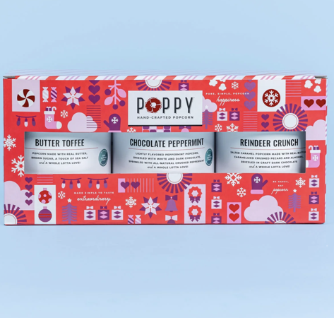 Poppy Handcrafted Trio Cylianders Holiday Gift Box