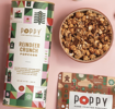 Poppy Reindeer Crunch Popcorn Cylinder salted caramel popcorn with almonds and chocolate drizzle