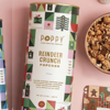 Poppy Reindeer Crunch Popcorn Cylinder salted caramel popcorn with almonds and chocolate drizzle
