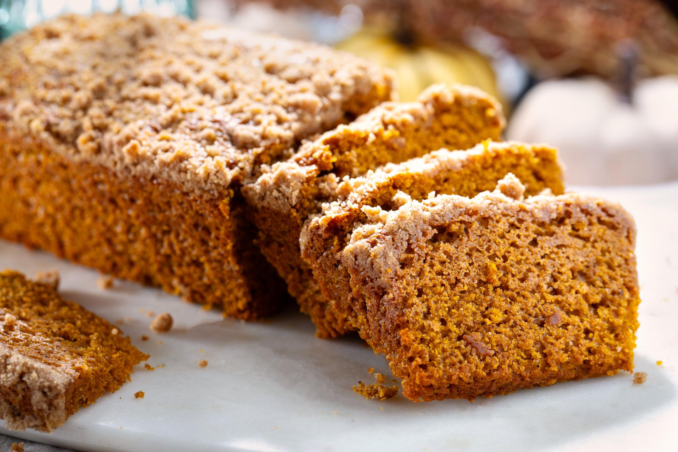 Spiced Pumpkin Bread With Cinnamon Streusel