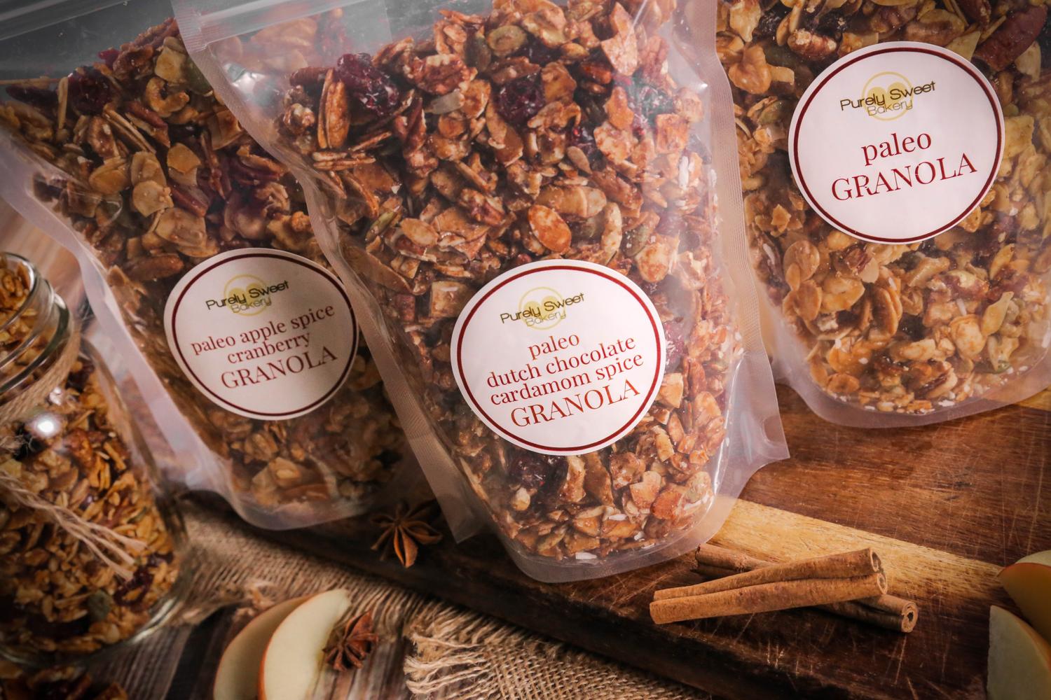 Purely Sweet Paleo Apple Spice Cranberry Granola