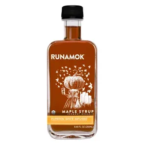 Runamok Organic Pumpkin Spice Infused Maple Syrup 8.45 oz bottle