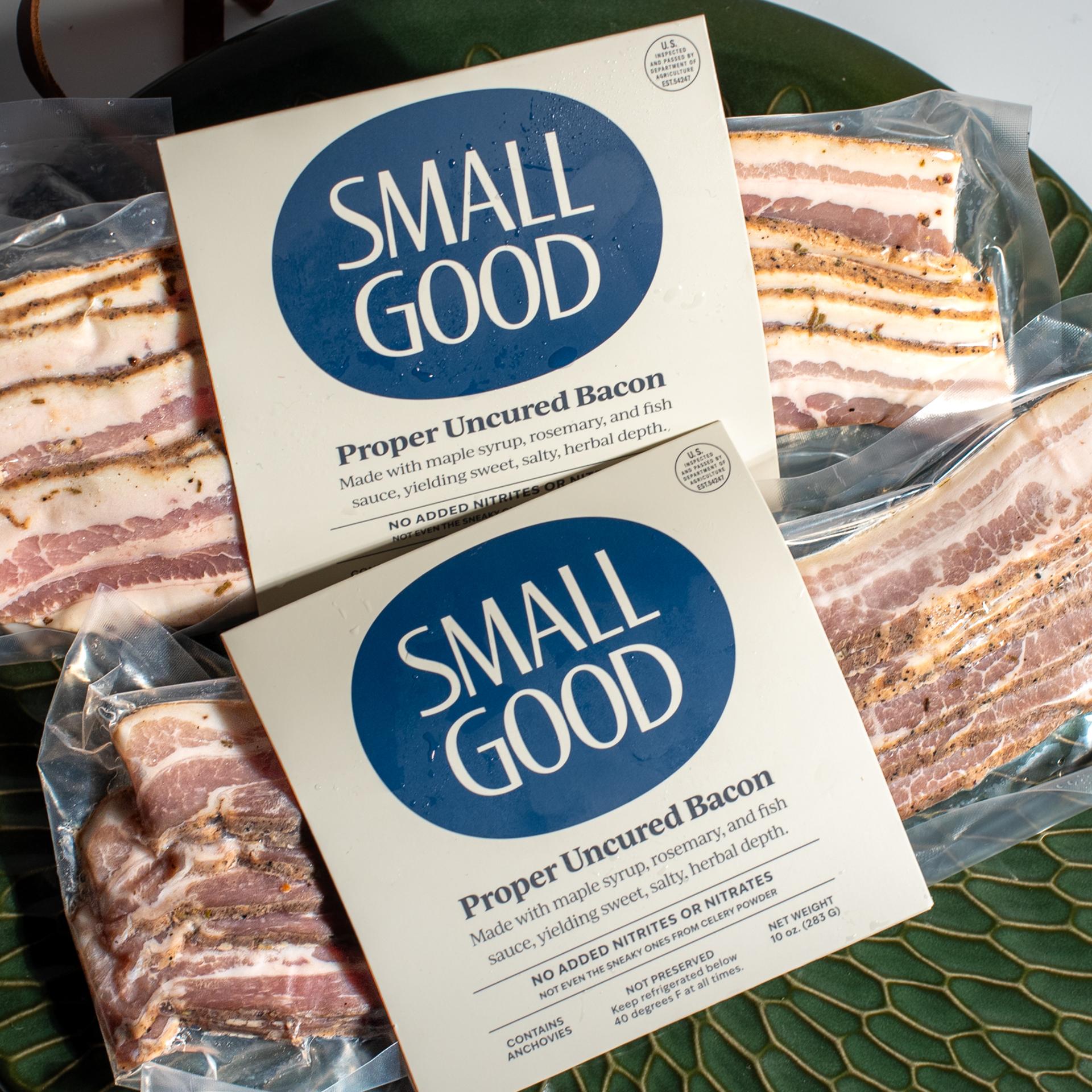 Small Good Bacon proper cured bacon packs
