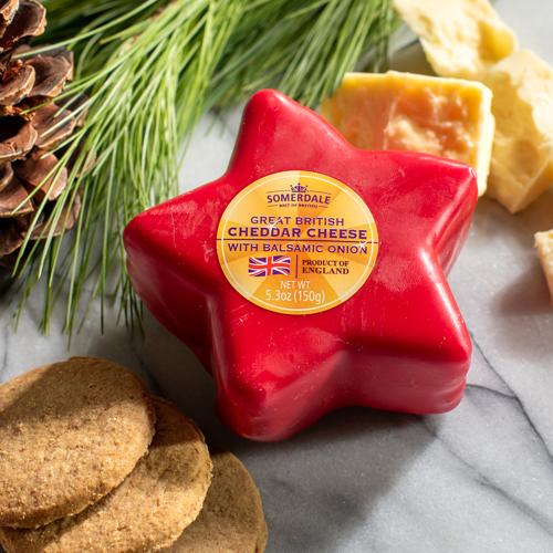 Somerdale Cheddar Cheese with Balsamic Onion Star Truckle
