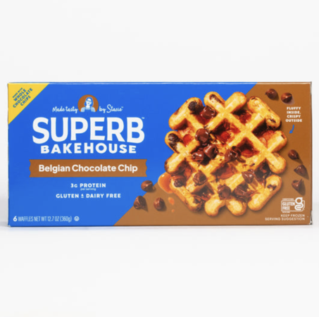 Superb Bakehouse beglian chocolate chip gluten free waffles