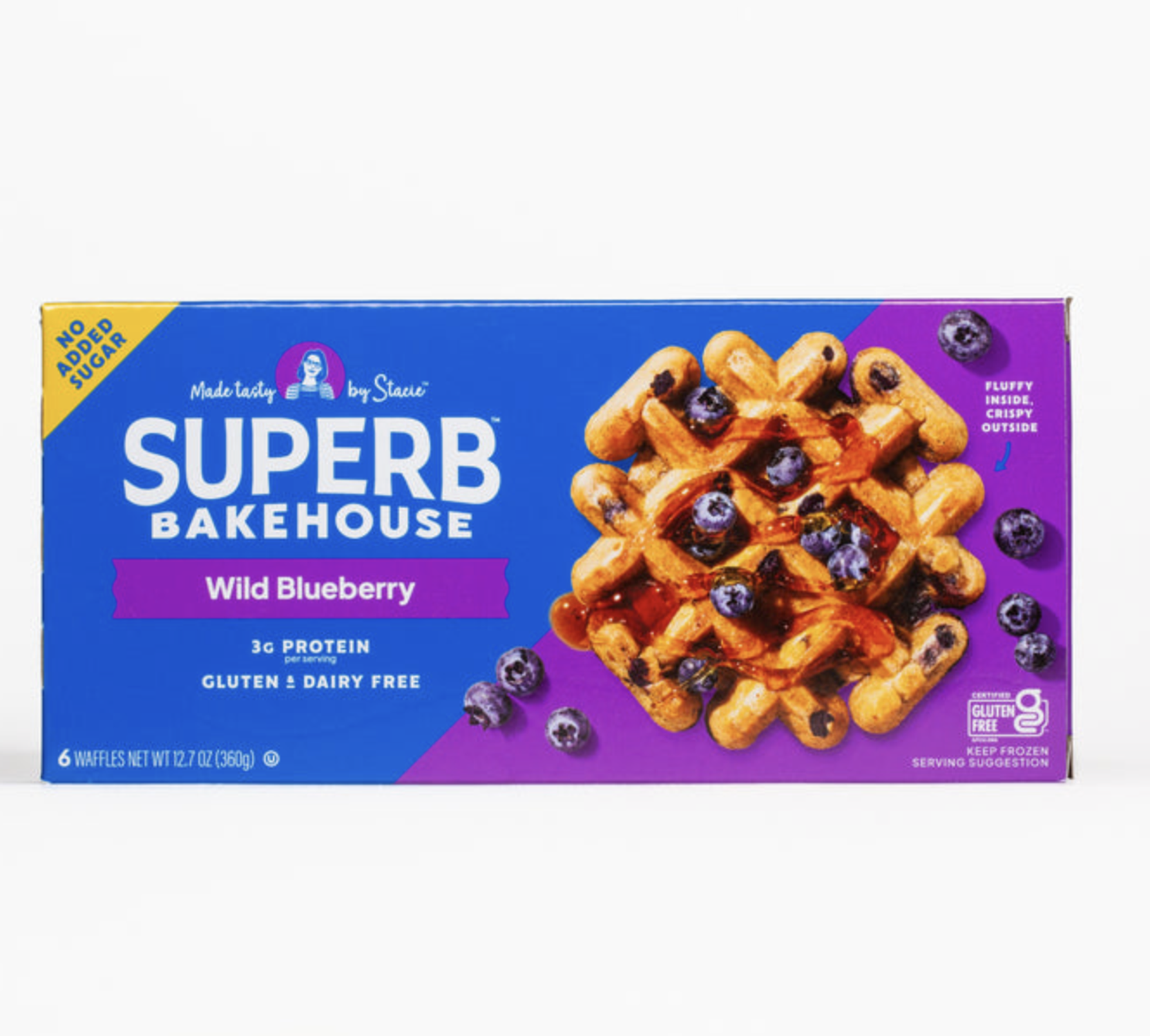 Superb Bakehouse wild blueberry gluten free waffle