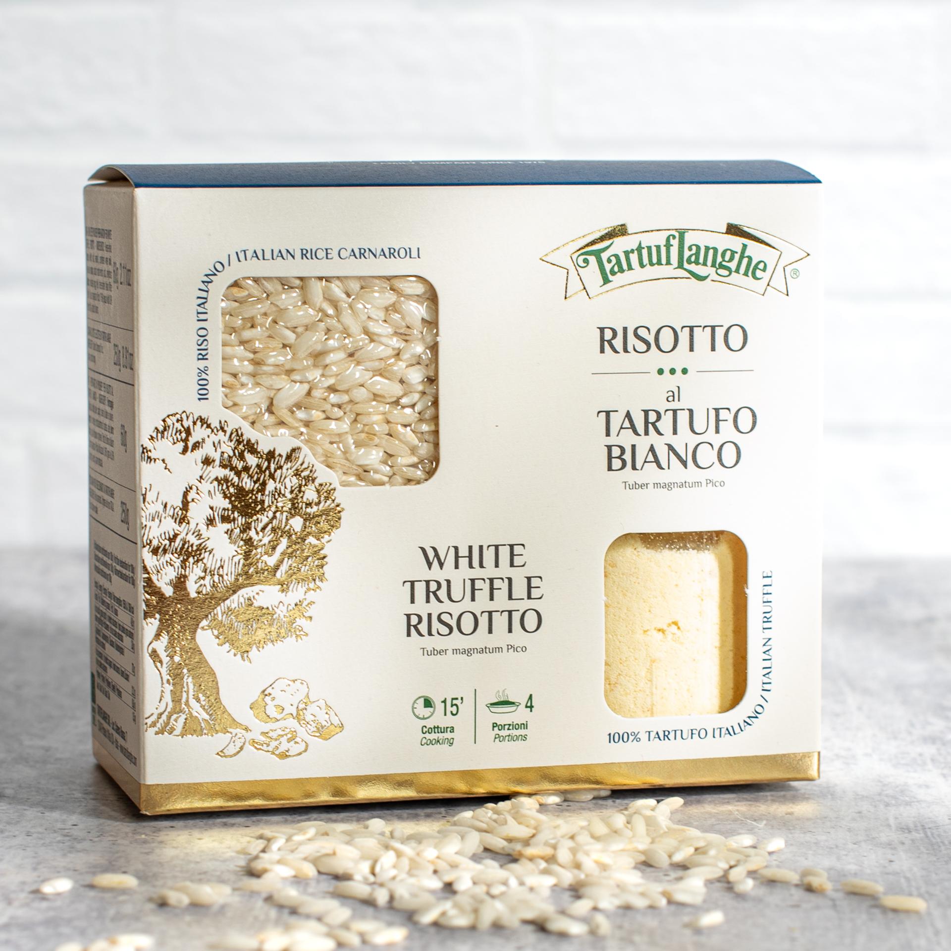 White truffle risotto kit and artisan truffle pasta gift from Dorothy Lane Market
