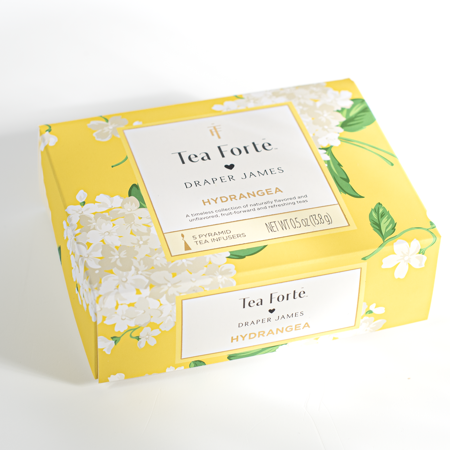 Tea Forte Draper James Hydrangea 5 Pyramid tea infusers Gift Box