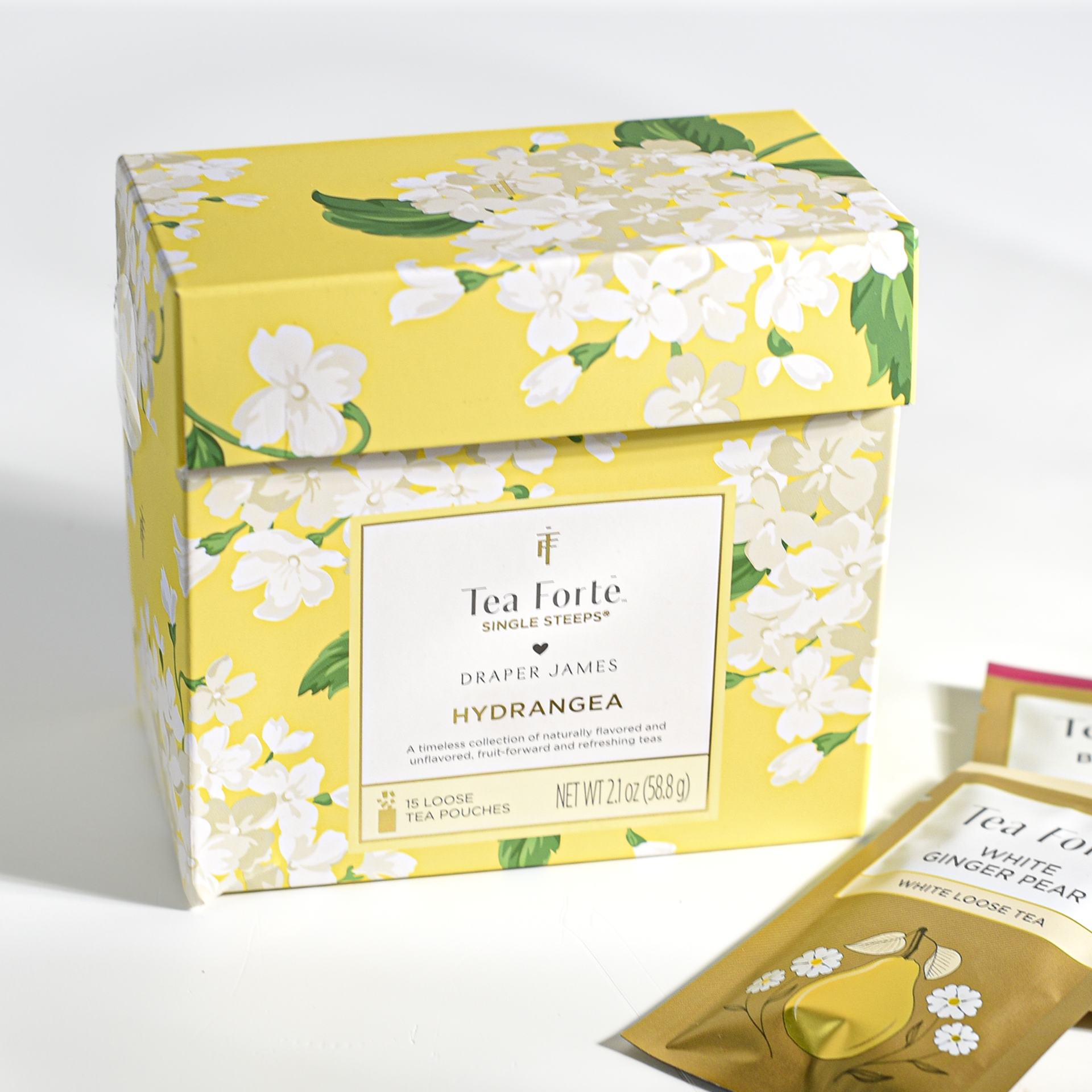 Tea Forte Single Steeps Draper James Hydrangea 15 Loose Tea Pouches
