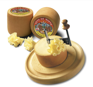 Tete De Moine Cheese from the swiss alps, perfect for cheese curler