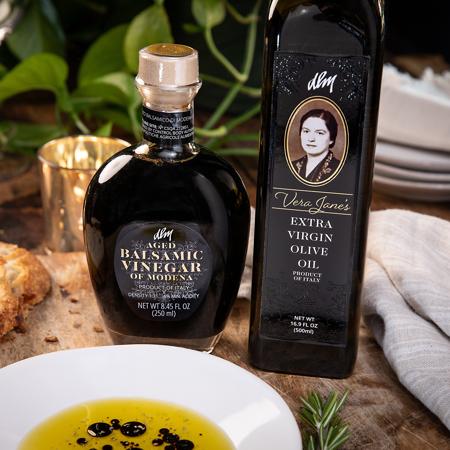 DLM Aged Balsamic Vinegar of Modena and Vera Jane's Extra-Virgin Olive Oil