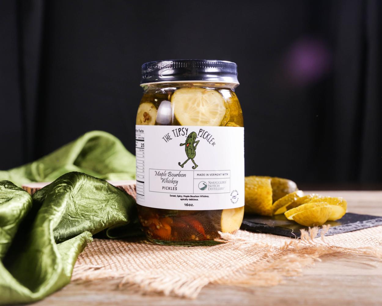 The Tipsy Pickle Maple Bourbon Whiskey Pickle