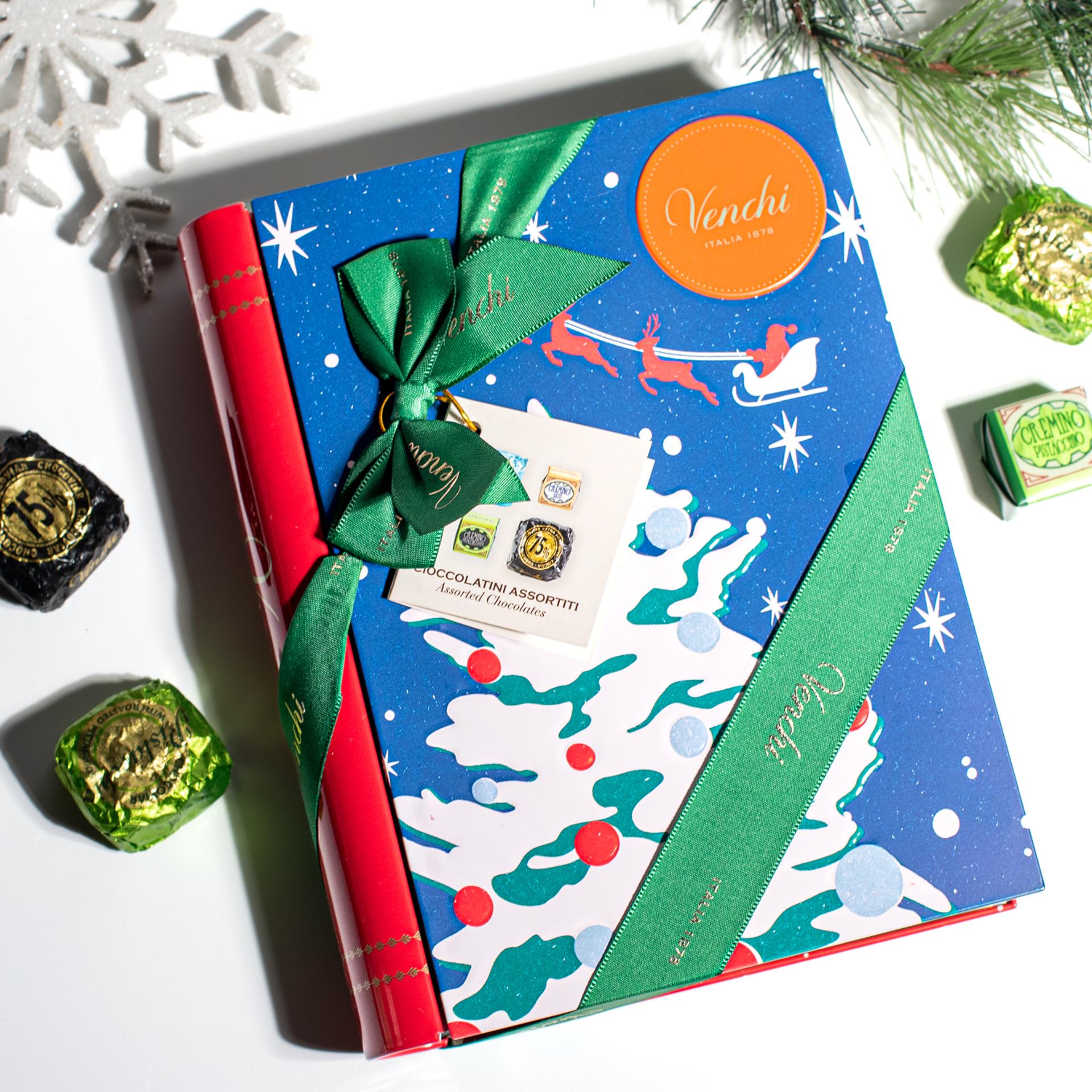 Venchi Maxi Book of Italian Chocolates laying flat