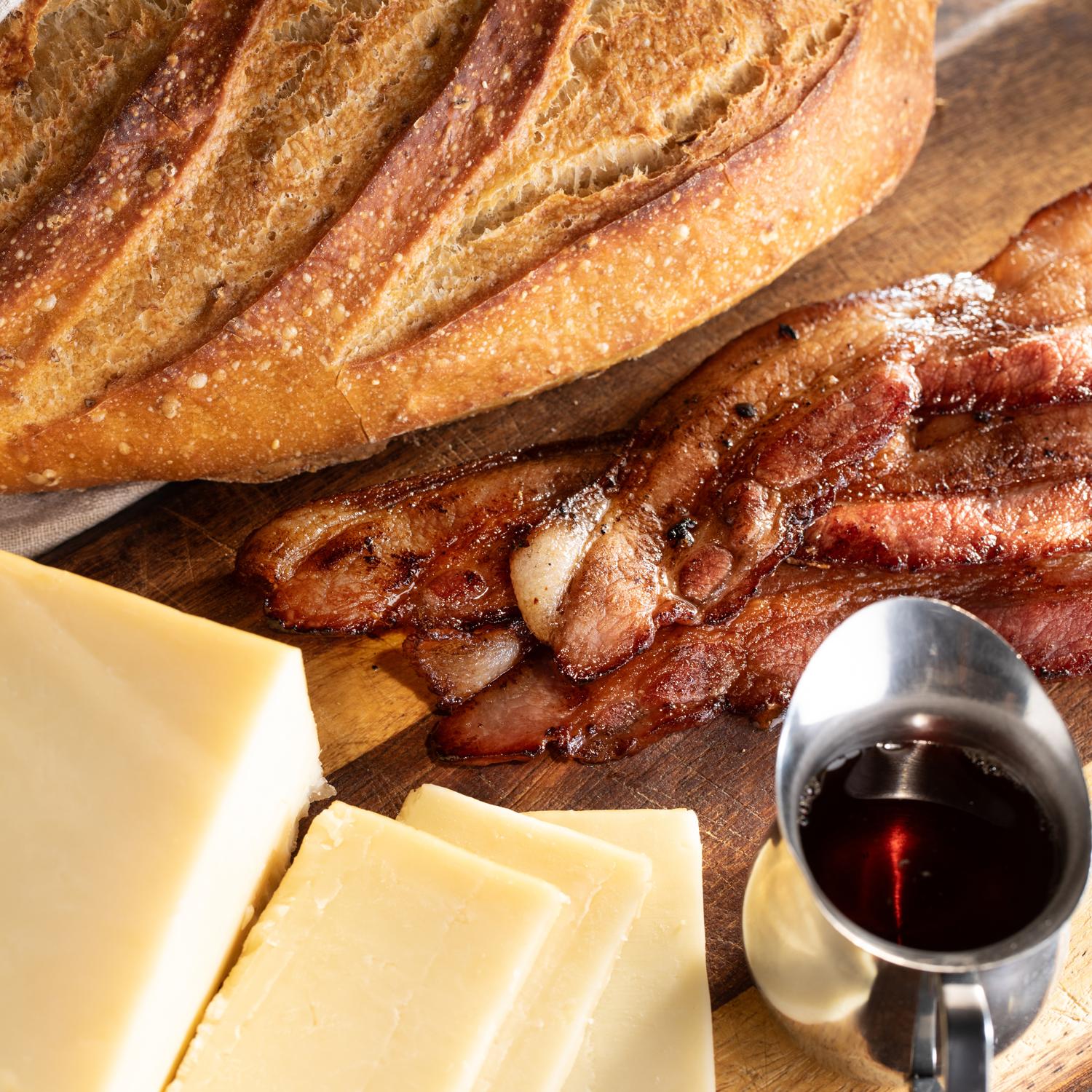 Vermont Grilled Cheese with maple syrup. 