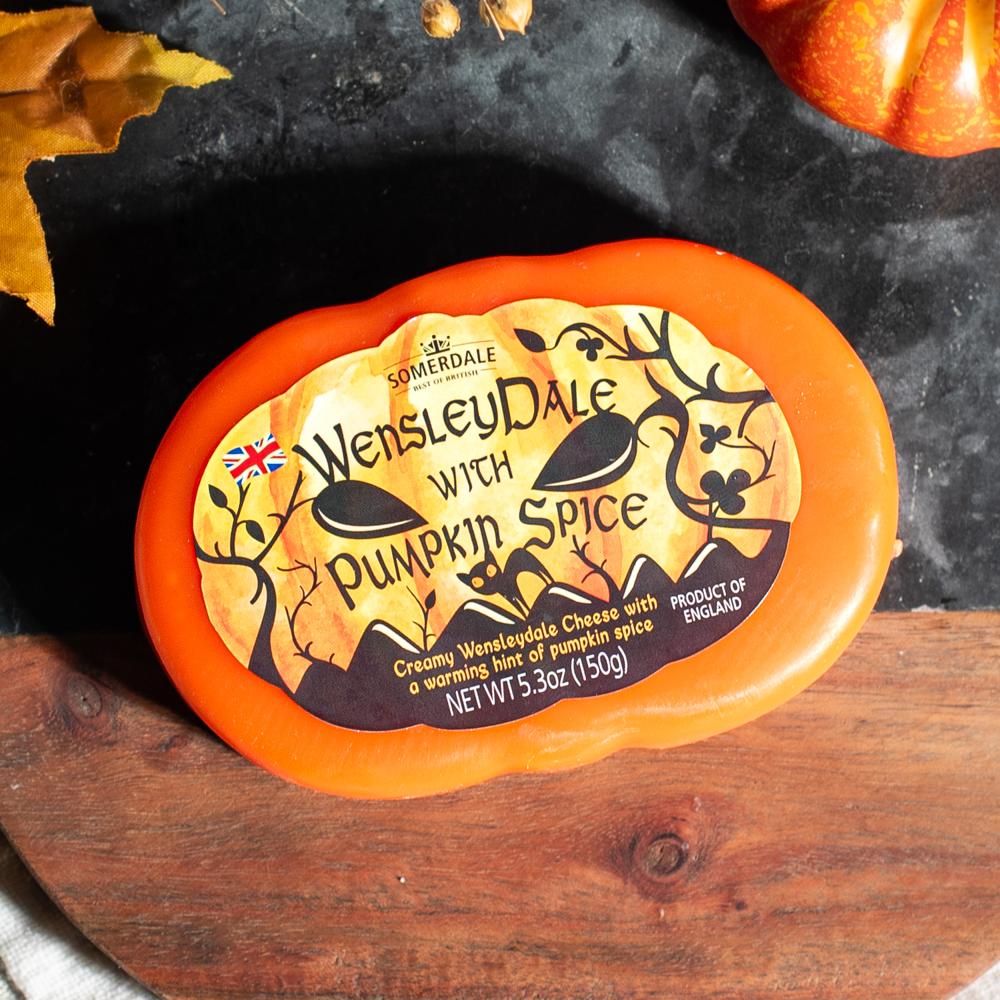 Wensleydale with pumpkin spice pumpkin shaped cheese