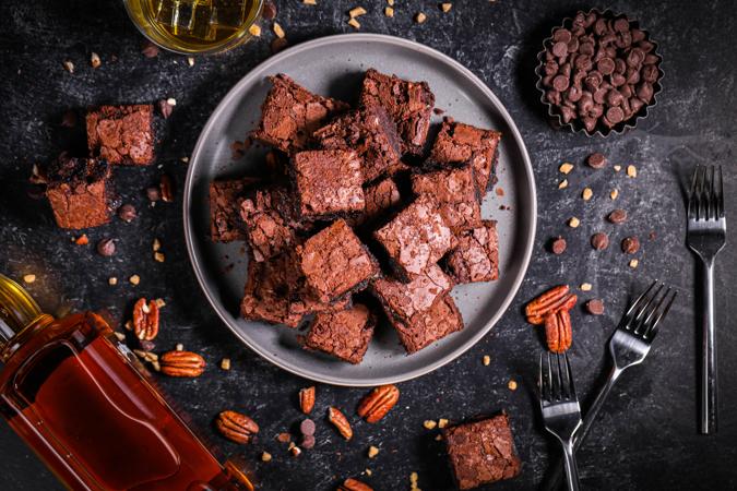 Killer Brownie Whiskey Pecan Brownie Bites