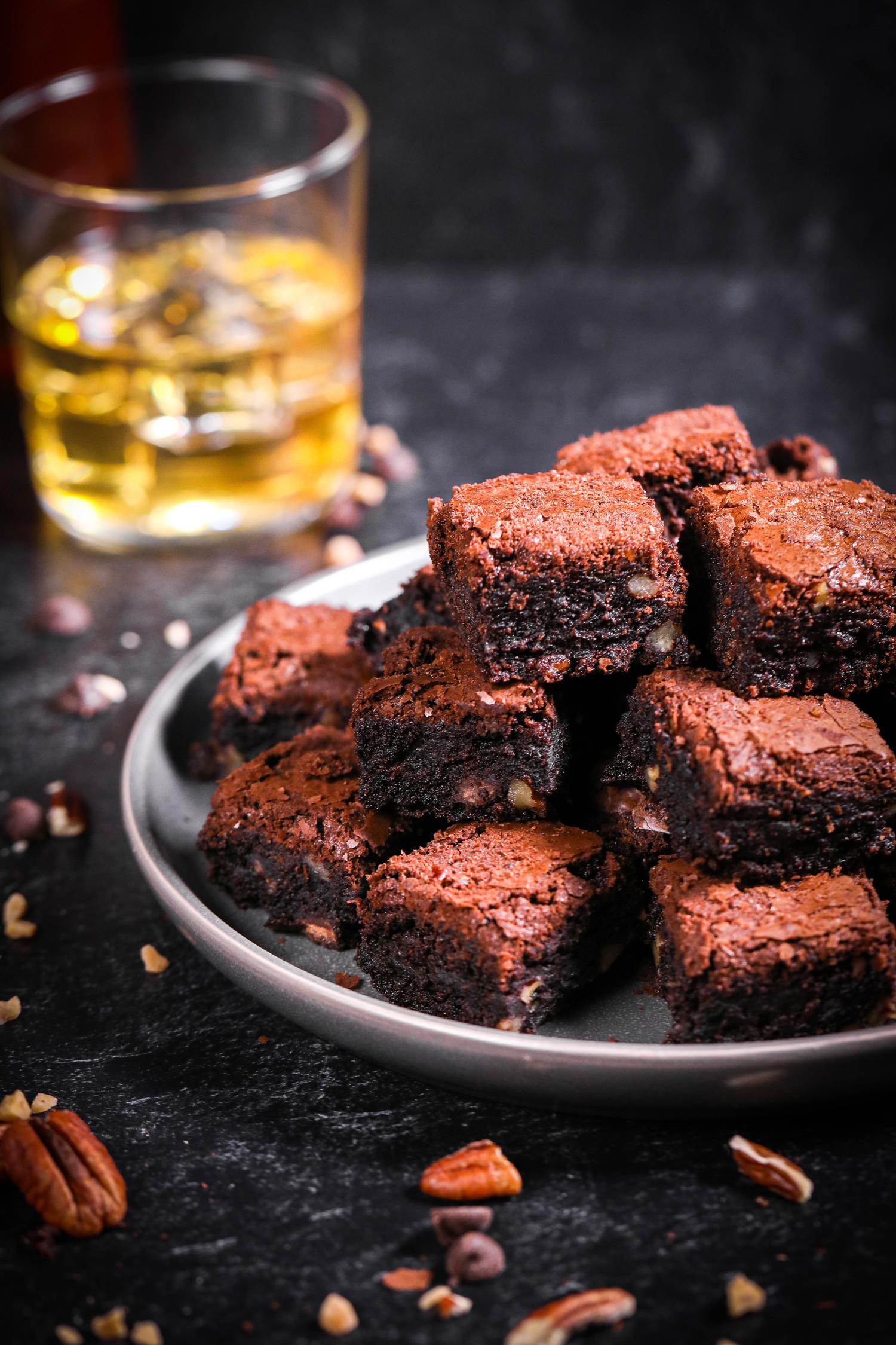 Killer Brownie Whiskey Pecan Bites